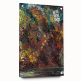 Expressionist Autumn Scene – Vibrant Riverbank Abstract Canvas Art