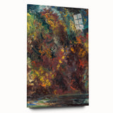 Expressionist Autumn Scene – Vibrant Riverbank Abstract Canvas Art