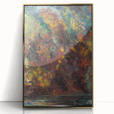 Expressionist Autumn Scene – Vibrant Riverbank Abstract Canvas Art