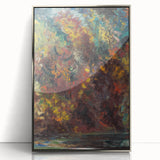 Expressionist Autumn Scene – Vibrant Riverbank Abstract Canvas Art