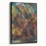 Expressionist Autumn Scene – Vibrant Riverbank Abstract Canvas Art