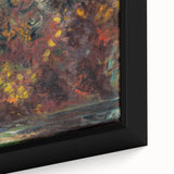 Expressionist Autumn Scene – Vibrant Riverbank Abstract Canvas Art