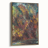 Expressionist Autumn Scene – Vibrant Riverbank Abstract Canvas Art