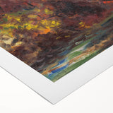 Expressionist Autumn Scene – Vibrant Riverbank Abstract Canvas Art