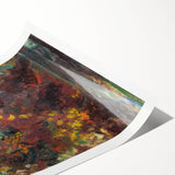 Expressionist Autumn Scene – Vibrant Riverbank Abstract Canvas Art