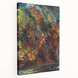 Expressionist Autumn Scene – Vibrant Riverbank Abstract Canvas Art