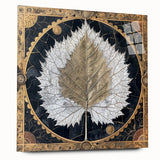 Acrylic wall art design showcasing vibrant flowers and botanical leaves in a modern side view, elegantly presented without pins, ideal for contemporary decor.