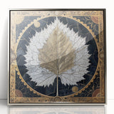 Framed wall art showcasing a vibrant floral and botanical design with intricate details, set in a sleek silver frame, ideal for home decor enhancement.