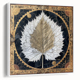 Framed wall art showcasing a vibrant floral design with lush green leaves against a white background, adding a modern touch to home decor. Perfect for brightening any room.