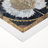 Rolled canvas art depicting vibrant flowers and botanical leaves, showcasing intricate details and lush colors, perfect for enhancing home decor aesthetics.