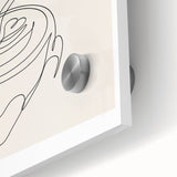 Large abstract wall art in vibrant red and orange tones on acrylic glass, ideal for dining room ambiance.