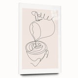 Large abstract wall art on acrylic glass featuring vibrant, swirling colors, ideal for bedroom or dining room decor.