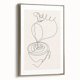 Vintage poster art of colorful drinks on a black background, framed canvas, ideal for living room decor.