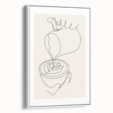 Vintage poster art of a colorful landscape painting on a framed canvas, ideal for dining room decor.