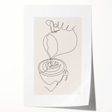 Rolled print of floral art featuring large, vibrant blooms on a soft background, ideal for dining room wall decor.