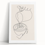 Black and white stretched canvas of assorted kitchen utensils, ideal for kitchen wall art.