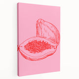 Large canvas depicting assorted fruits in vibrant colors, suitable for kitchen wall art.