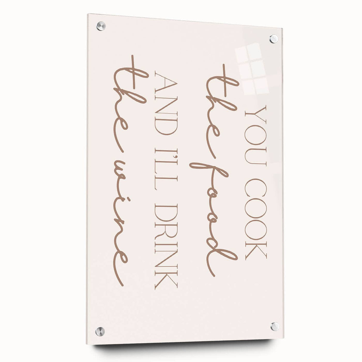 Large abstract wall art on acrylic glass featuring swirling blue and gray tones, ideal for dining room decor.