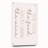 Large abstract wall art on acrylic glass featuring swirling blue and gray tones, ideal for dining room decor.