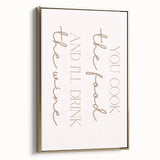 Framed canvas featuring a vintage poster-style landscape painting in black and gold tones, ideal for bedroom wall art.