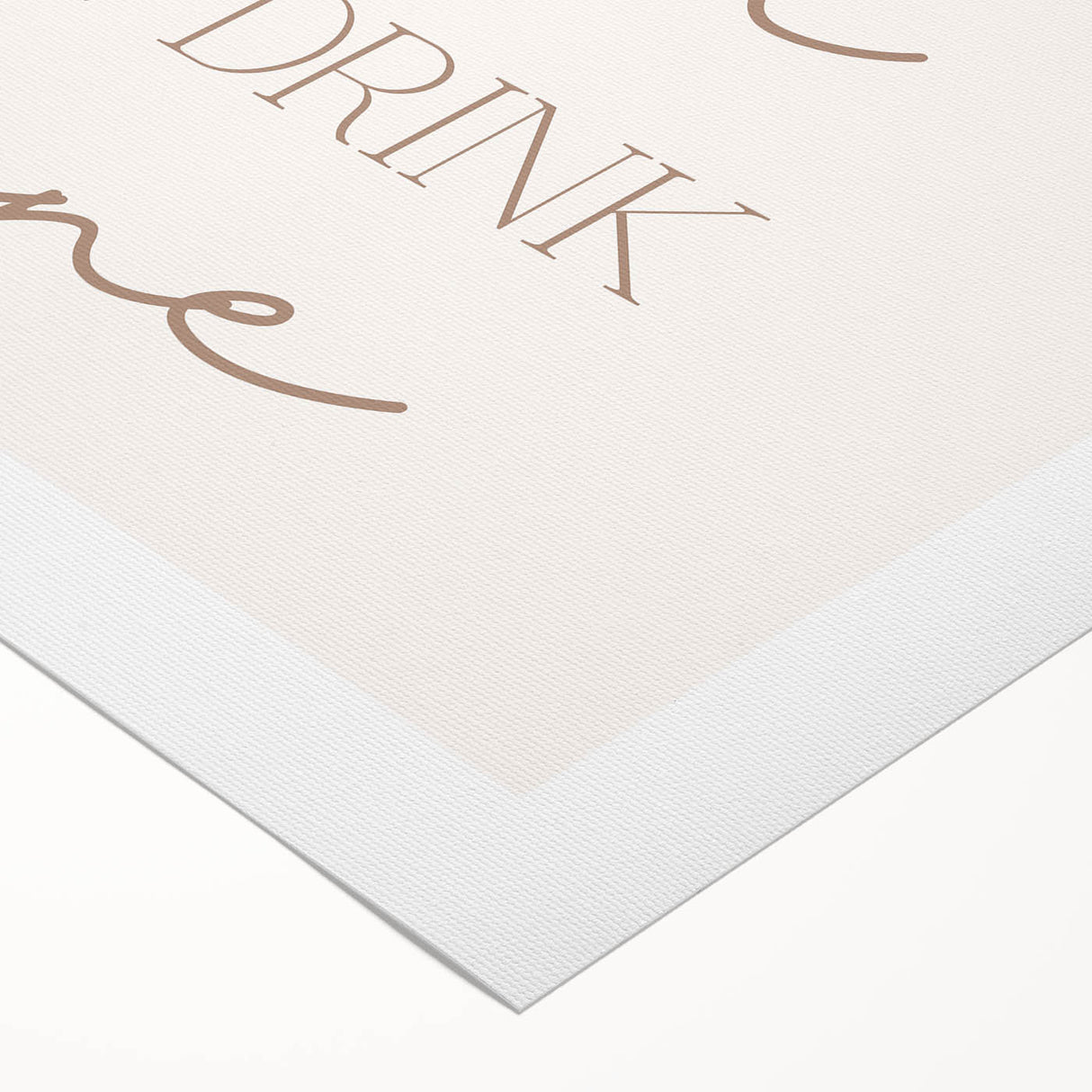 Art deco poster featuring a stylized food illustration in bold black and white, on a rolled canvas.