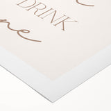 Art deco poster featuring a stylized food illustration in bold black and white, on a rolled canvas.