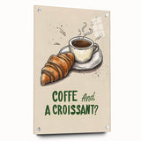 Acrylic glass print of assorted pastries in realistic style, using soft beige and cream tones.