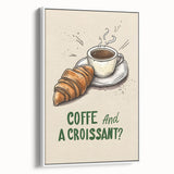 Vintage poster art of colorful pastries on a white framed canvas, ideal for living room decor.