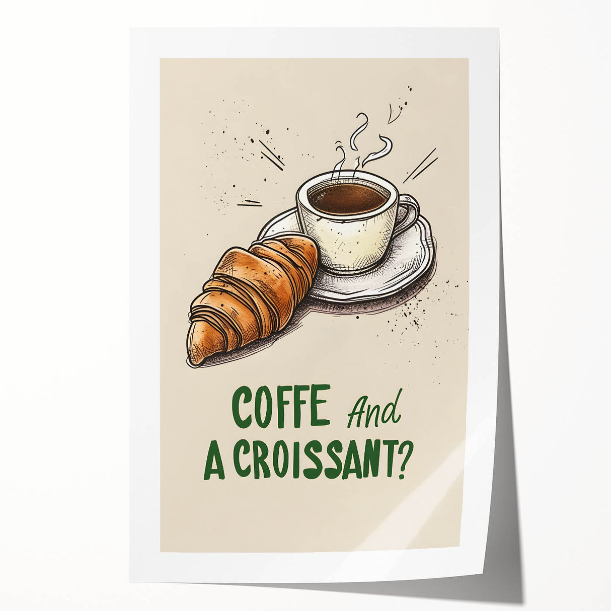 Rolled print of assorted pastries in soft pastel tones, ideal for art wall dining room decor.