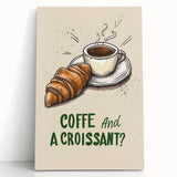 Large black and white stretched canvas featuring an assortment of pastries, ideal for kitchen wall art.