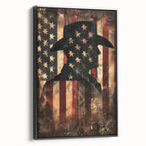 Rustic Cowboy & USA Flag - Patriotic Wall Art for Independence Day
