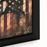 Rustic Cowboy & USA Flag - Patriotic Wall Art for Independence Day
