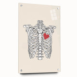 Heart and Skeleton Halloween Wall Art - Gothic Anatomical Decor