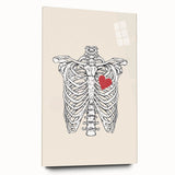 Heart and Skeleton Halloween Wall Art - Gothic Anatomical Decor