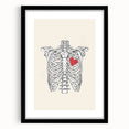 Heart and Skeleton Halloween Wall Art - Gothic Anatomical Decor