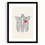 Heart and Skeleton Halloween Wall Art - Gothic Anatomical Decor