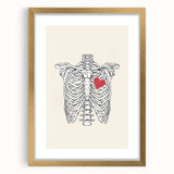 Heart and Skeleton Halloween Wall Art - Gothic Anatomical Decor