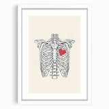 Heart and Skeleton Halloween Wall Art - Gothic Anatomical Decor