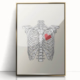 Heart and Skeleton Halloween Wall Art - Gothic Anatomical Decor
