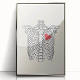 Heart and Skeleton Halloween Wall Art - Gothic Anatomical Decor