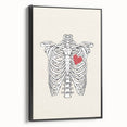 Heart and Skeleton Halloween Wall Art - Gothic Anatomical Decor