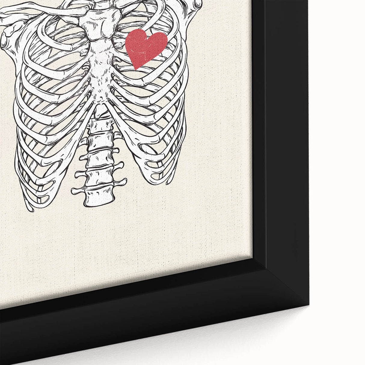 Heart and Skeleton Halloween Wall Art - Gothic Anatomical Decor