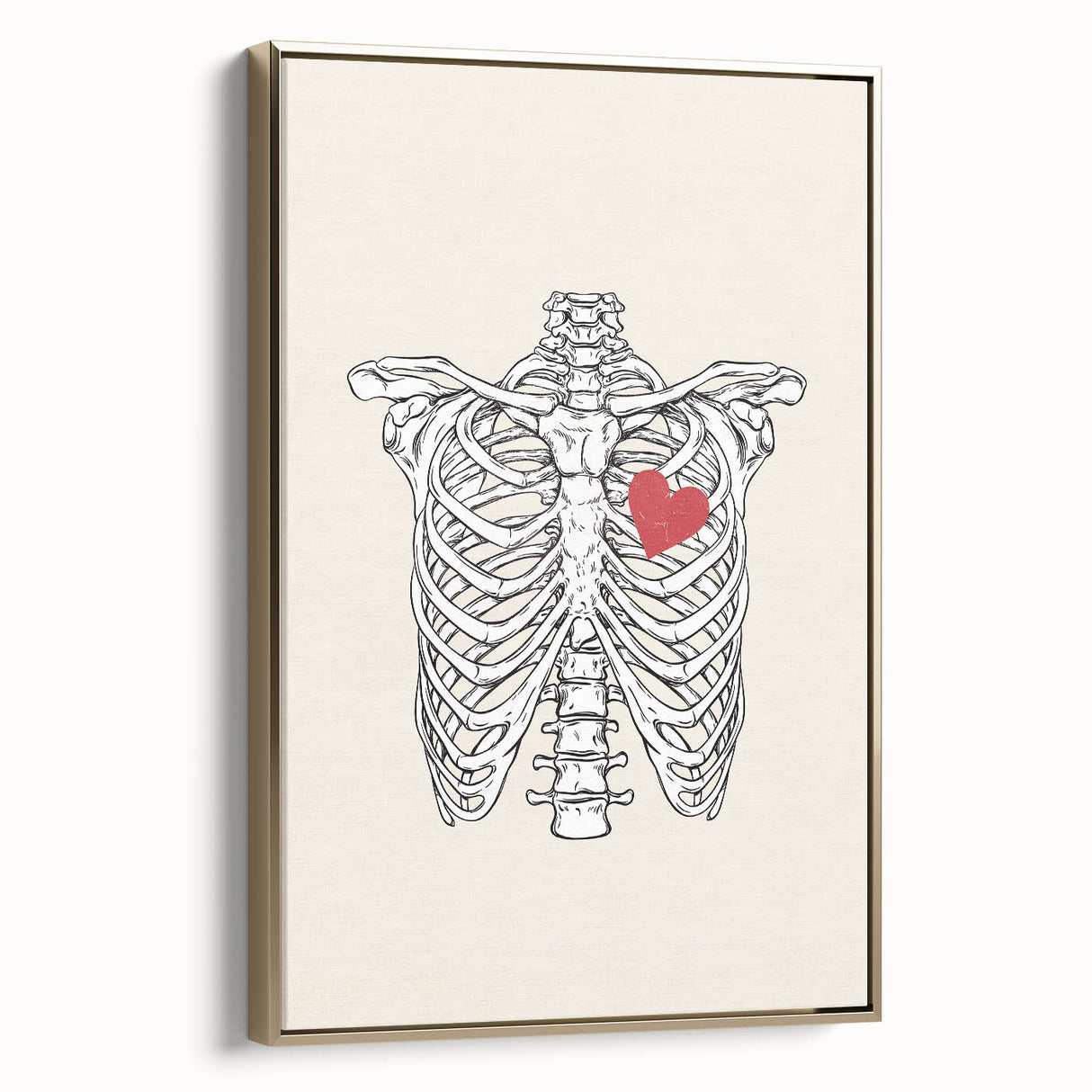Heart and Skeleton Halloween Wall Art - Gothic Anatomical Decor