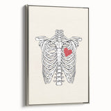 Heart and Skeleton Halloween Wall Art - Gothic Anatomical Decor