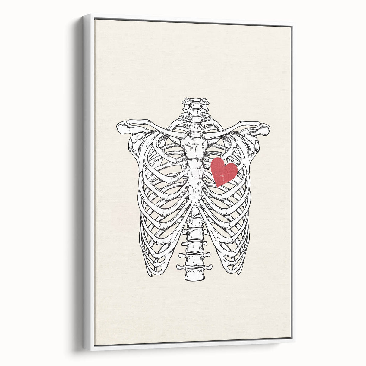 Heart and Skeleton Halloween Wall Art - Gothic Anatomical Decor