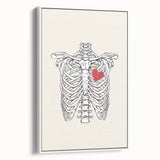Heart and Skeleton Halloween Wall Art - Gothic Anatomical Decor
