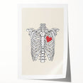 Heart and Skeleton Halloween Wall Art - Gothic Anatomical Decor