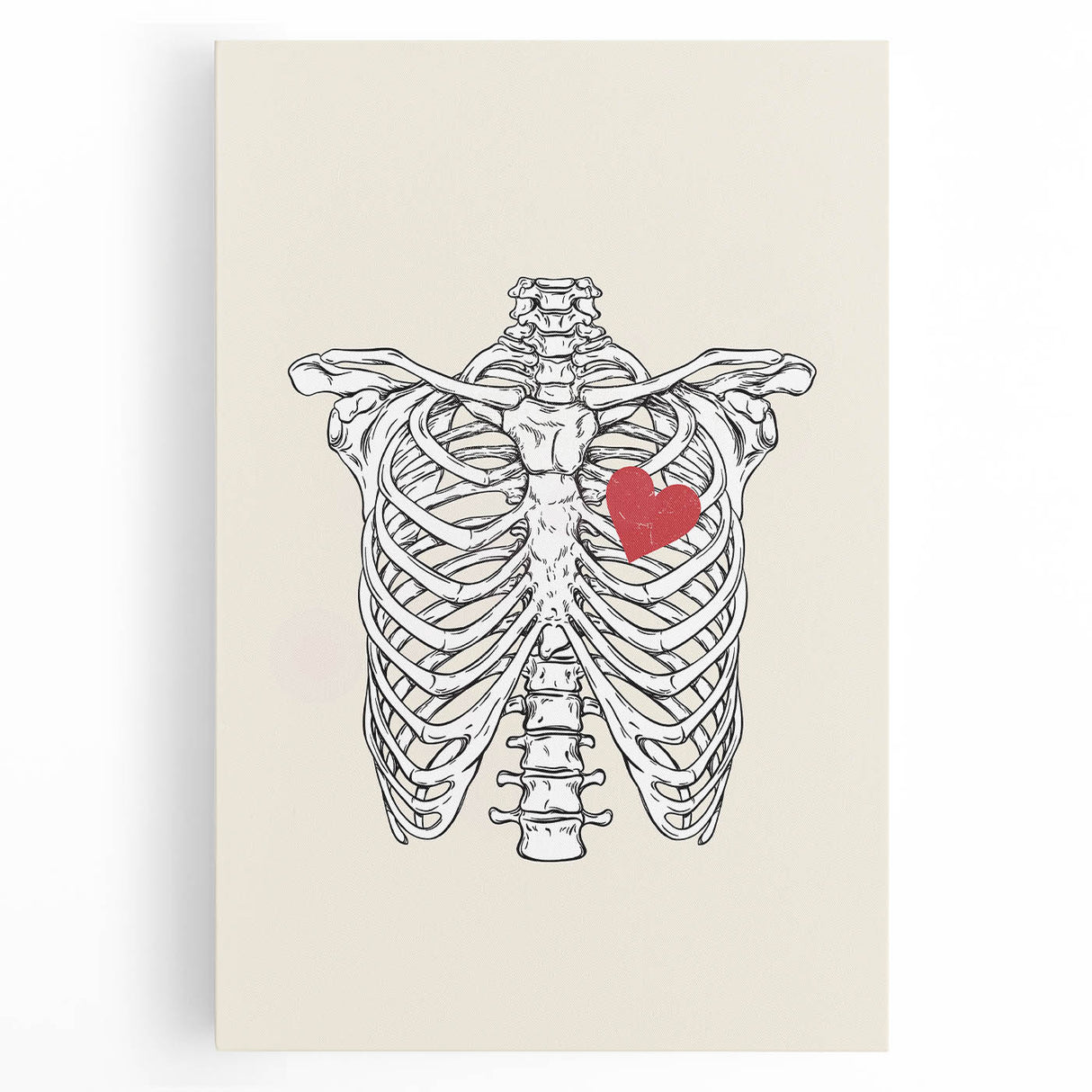 Heart and Skeleton Halloween Wall Art - Gothic Anatomical Decor