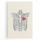 Heart and Skeleton Halloween Wall Art - Gothic Anatomical Decor