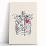 Heart and Skeleton Halloween Wall Art - Gothic Anatomical Decor
